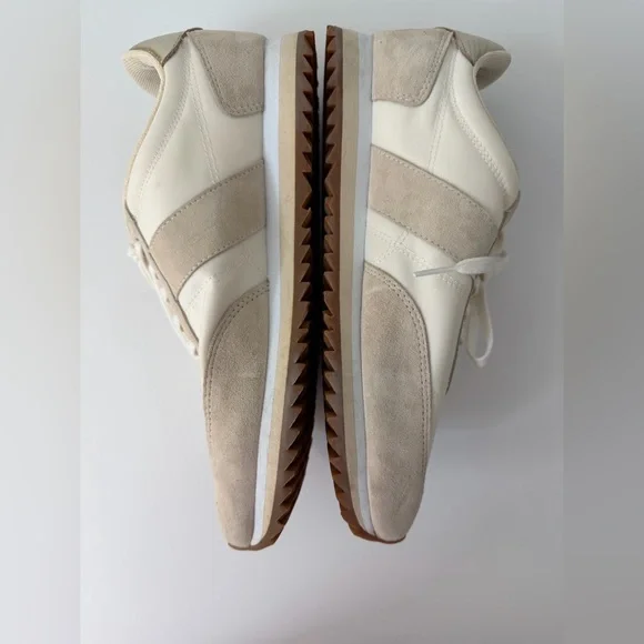 J. Crew Women's Trainers in “Metallic” Cream and Clay/Gray Color, Size 9 - Picture 4 of 10